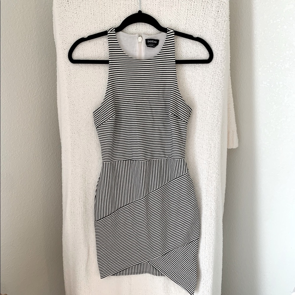 Bodycon beautiful racer back bebe dress size small